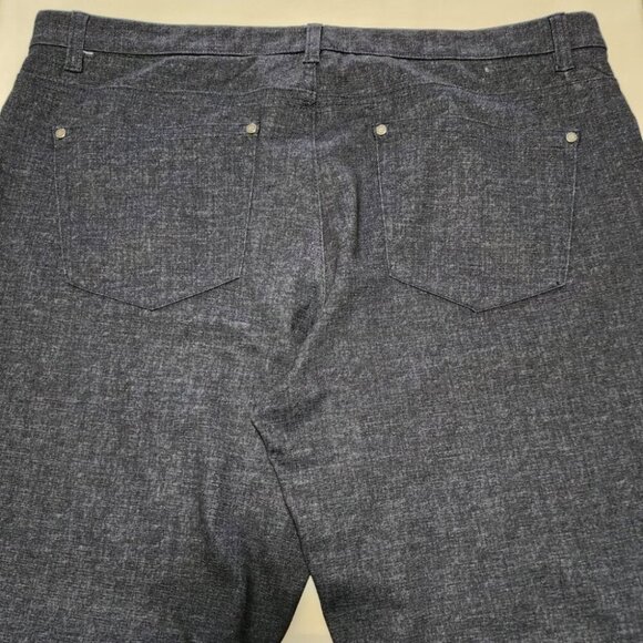 Jermyn & Bond Heathered Navy Straight Leg Trousers - Picture 3 of 6